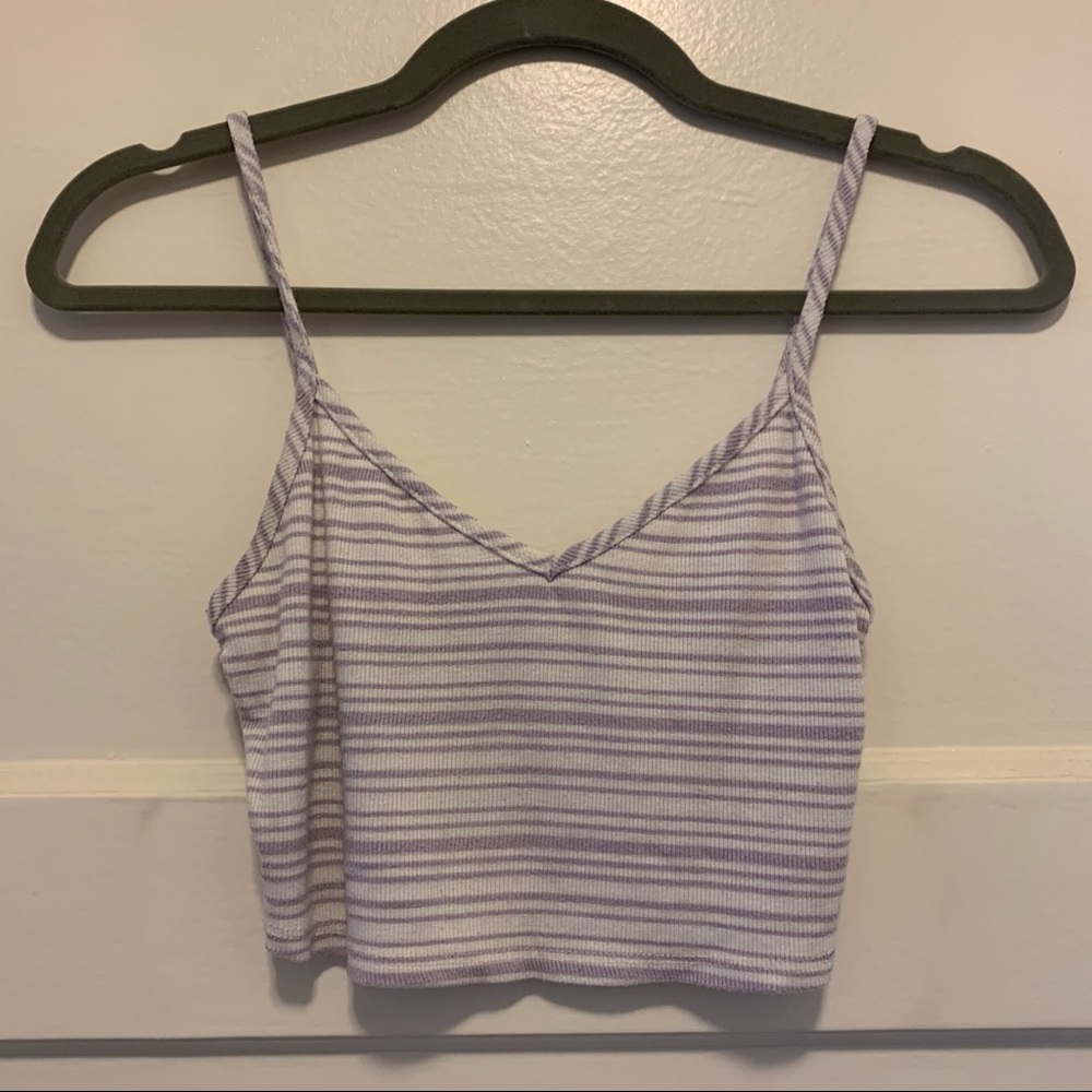 Women’s Lightweight Blue/white Striped Crop Top |S